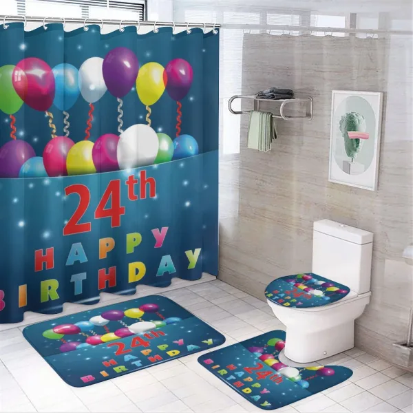 24th Birthday Party on a shower curtain