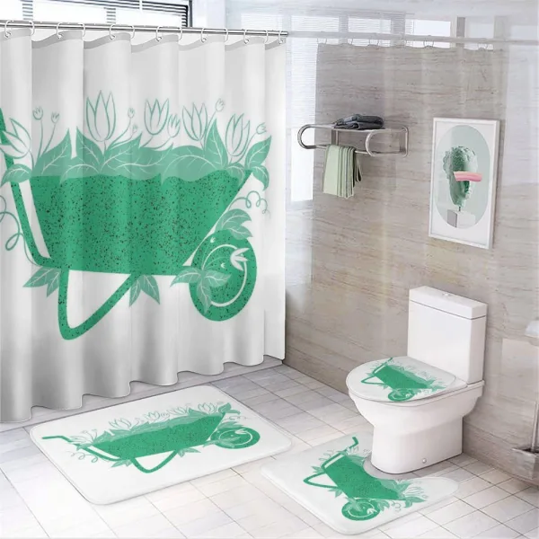 Botanical Theme Environment on a shower curtain