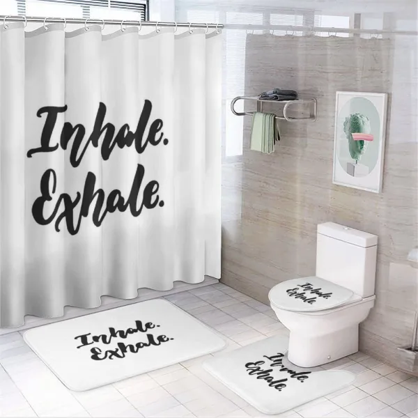 Brush Ink Words on a shower curtain