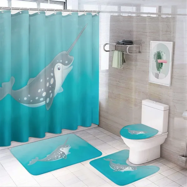 Cartoon Mammal Drawing on a shower curtain