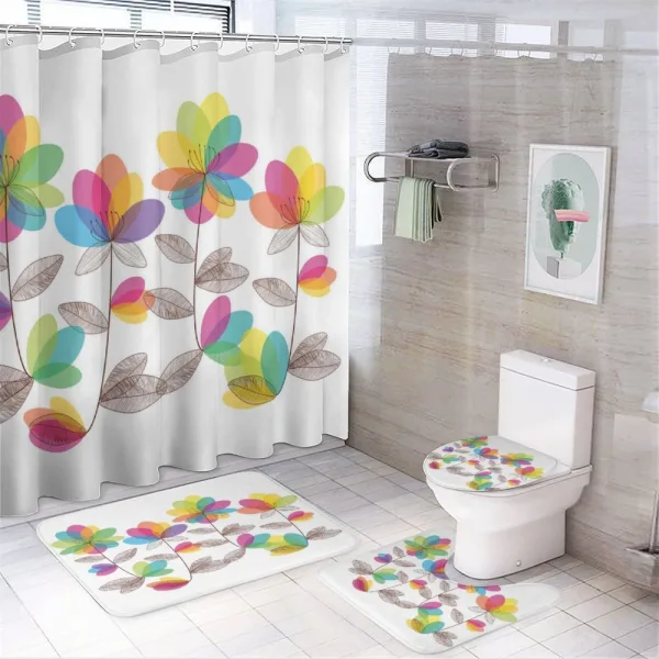 Colored Blooming Flowers on a shower curtain