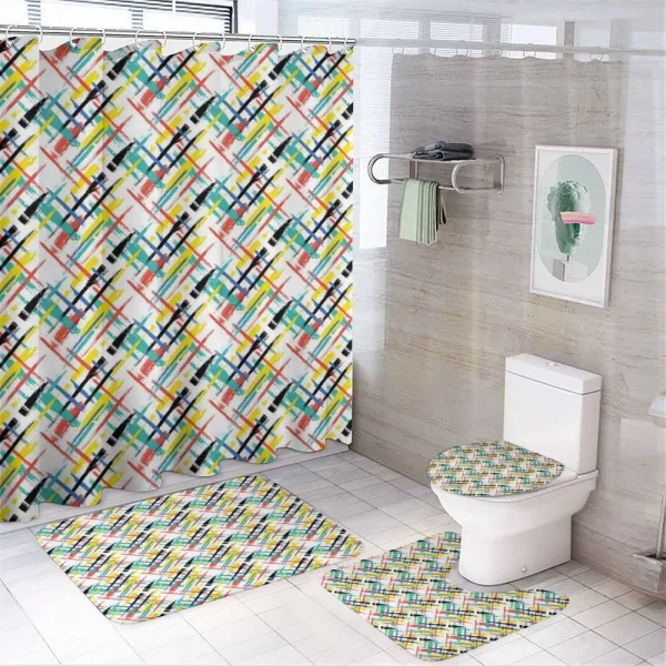 Colorful Plaid on a shower curtain