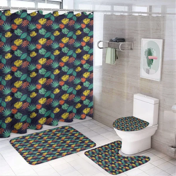 Colorful Tropical Foliage on a shower curtain