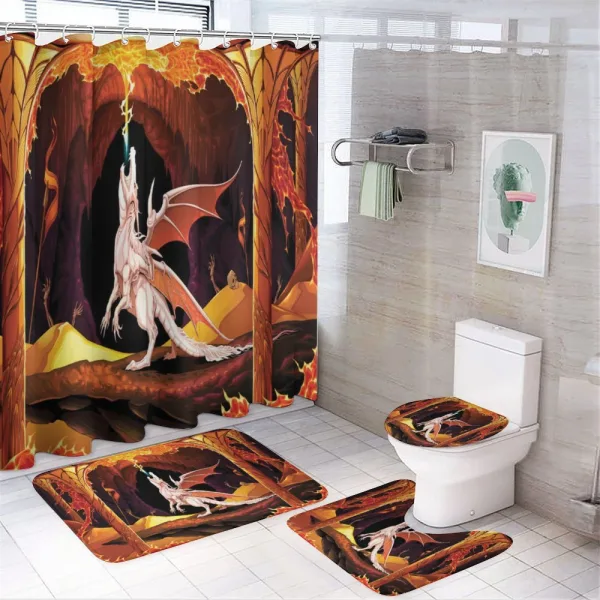 Dangerous Reptile in a Cave on a shower curtain