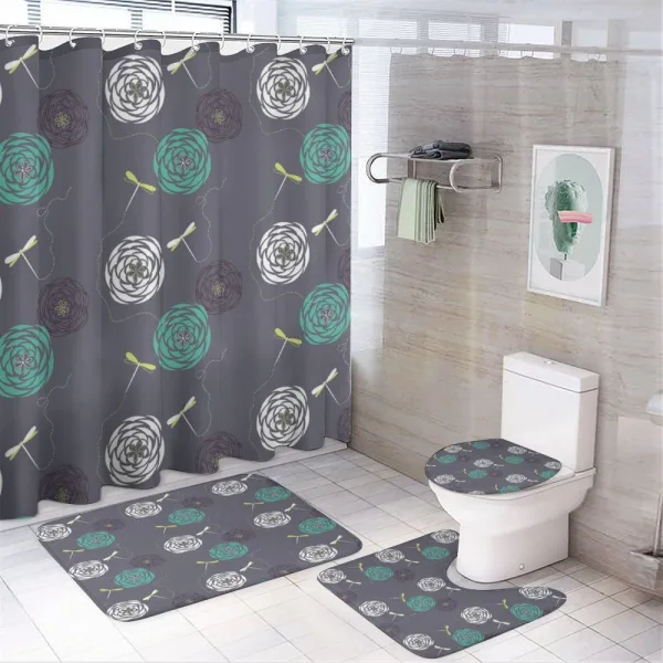 Dragonfly Flower on a shower curtain