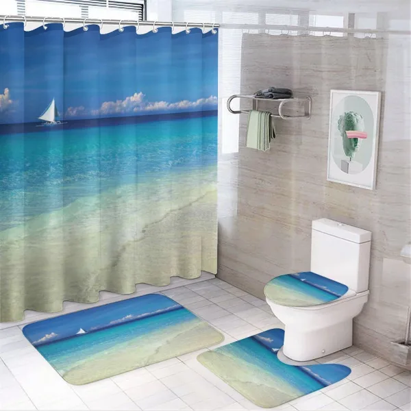 Exotic Seashore View on a shower curtain