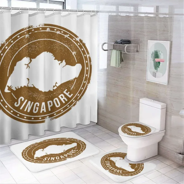 Grunge Mapping Design on a shower curtain