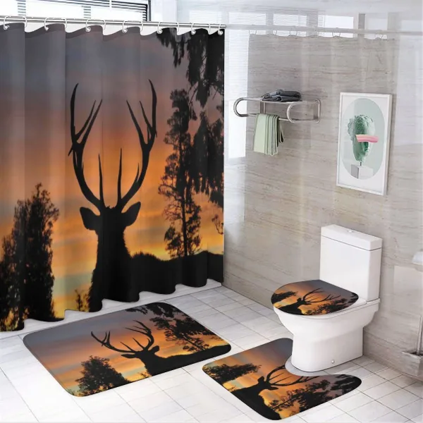 Island New Zealand on a shower curtain