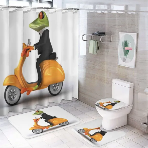 Italian Frog Motorcycle on a shower curtain
