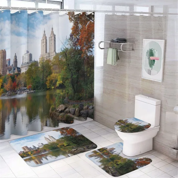 Manhattan Central Park on a shower curtain