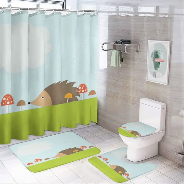 Mushroom Field Animal on a shower curtain