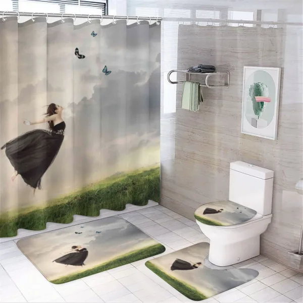 Poetry Bleak Weather on a shower curtain
