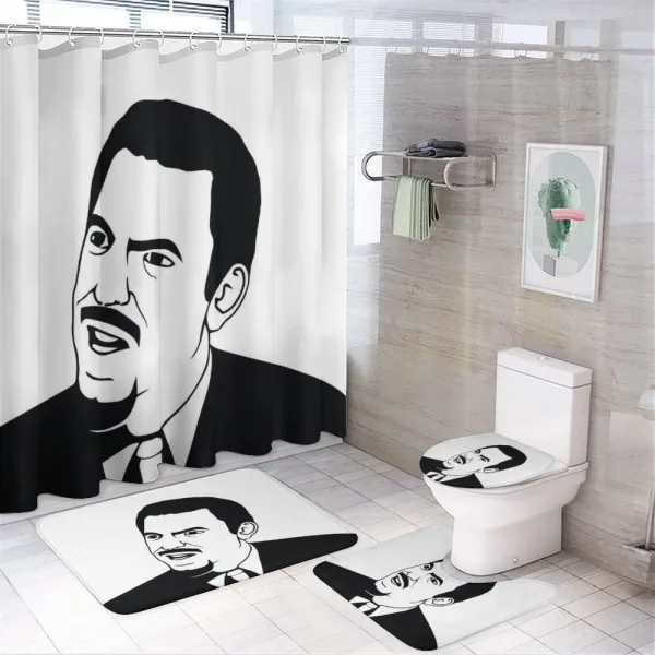 Retro Comics Meme Troll on a shower curtain