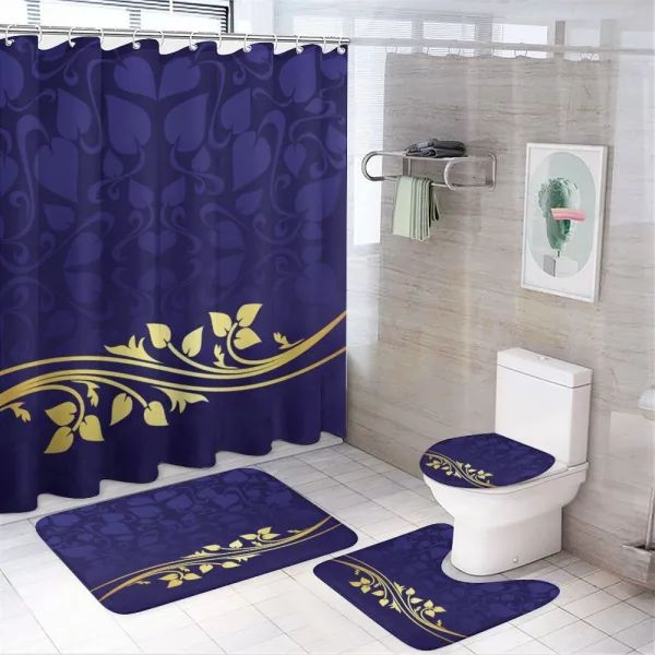 Romantic Royal Leaves on a shower curtain