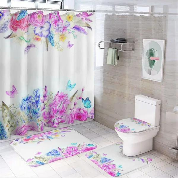 Rose Flower Daisies on a shower curtain
