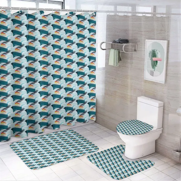 Ship Waves Circular Vapour on a shower curtain