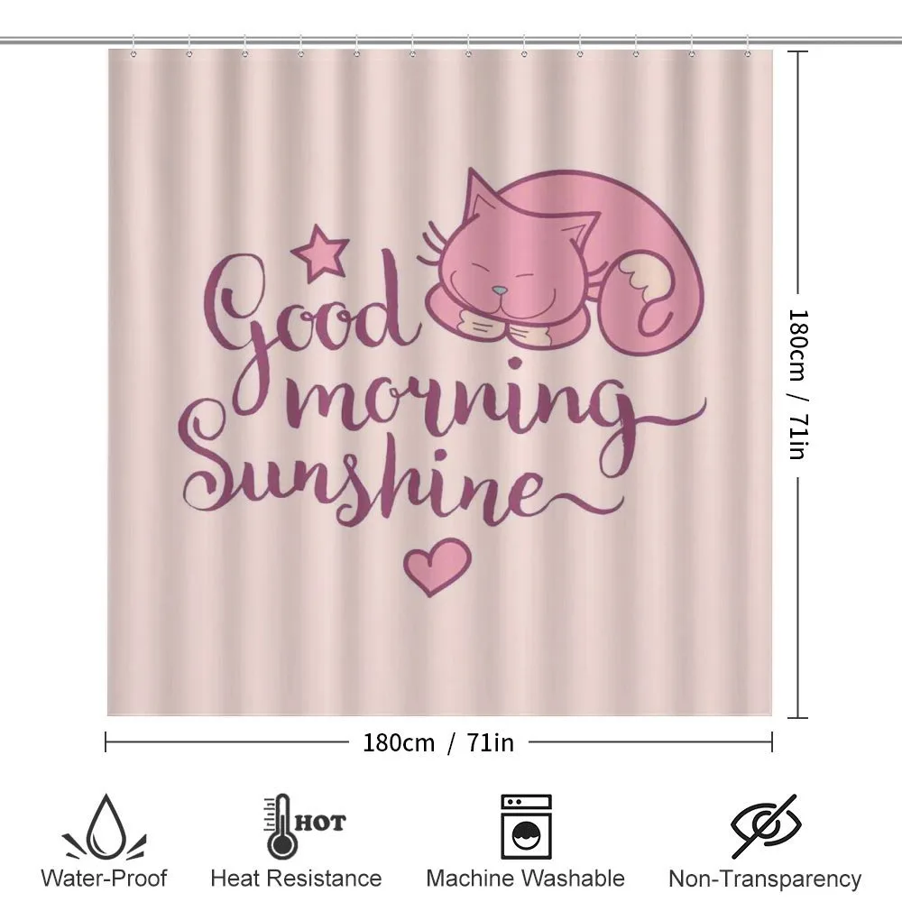 Sleeping Pink Cat and Text — Detail 2