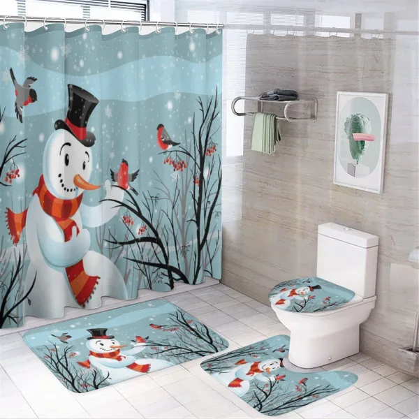 Snowy Winter Tree on a shower curtain