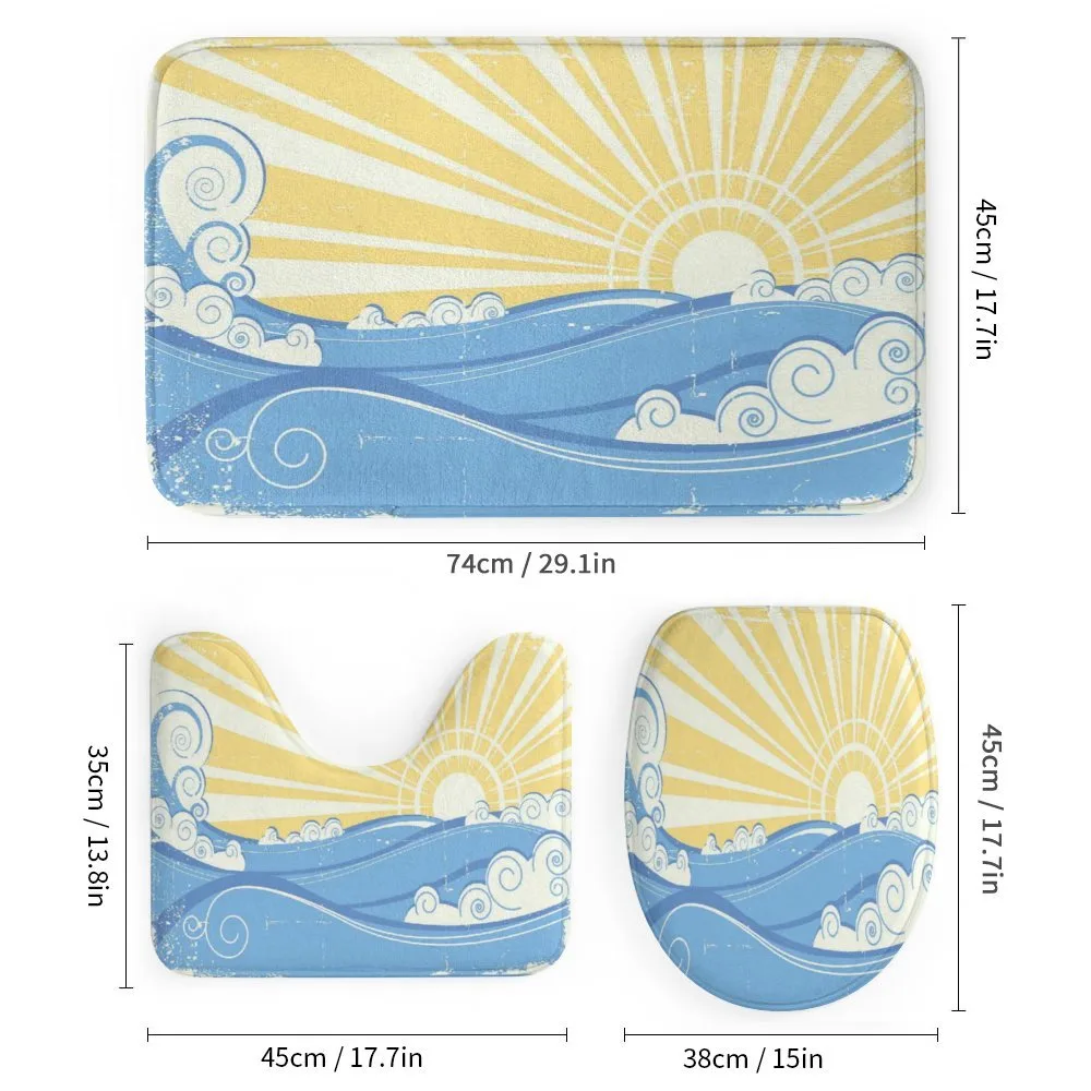 Vintage Waves with Sun — Detail 1