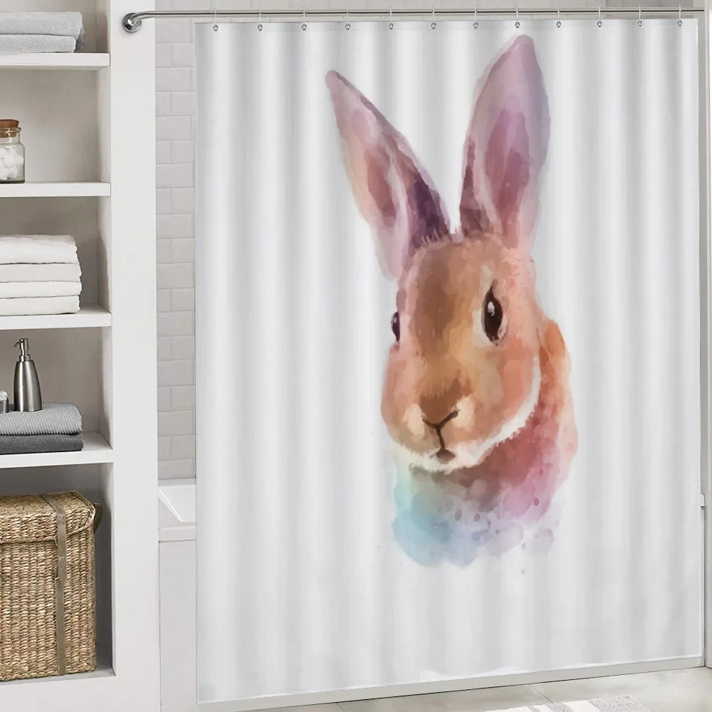 Watercolor Art Rabbit Head — Detail 4