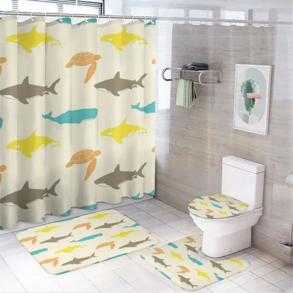 Whale Shark and Turtle on a shower curtain