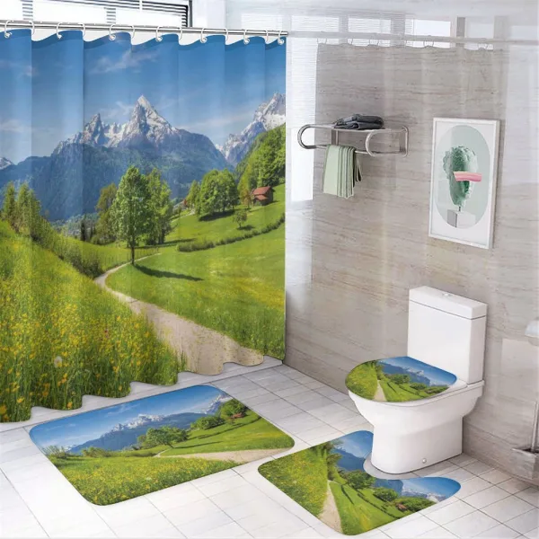 Wild Flowers in Alps on a shower curtain