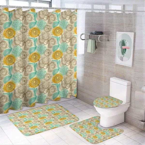 Abstract Carnations Art on a shower curtain