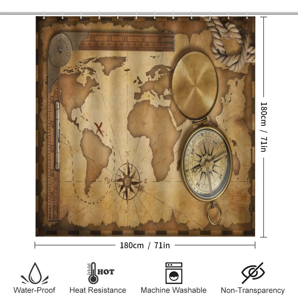 Aged Antique Treasure Map — Detail 2
