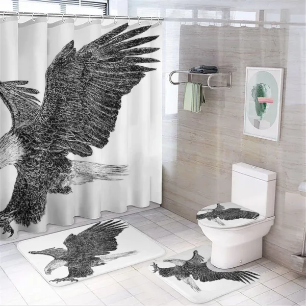 Bald Eagle Swoop Sketchy on a shower curtain