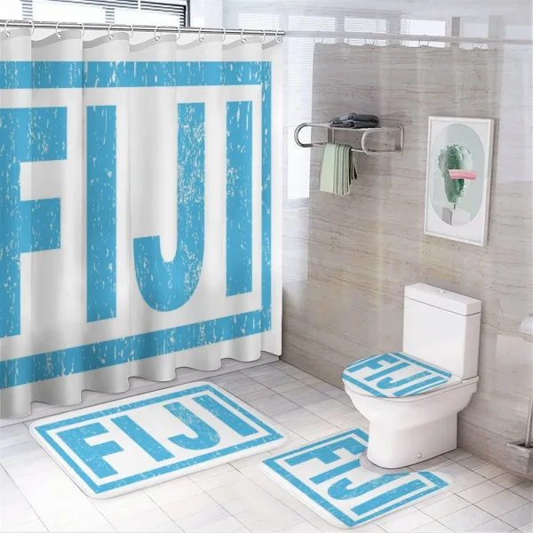 Big Bold Grunge Style Wording on a shower curtain