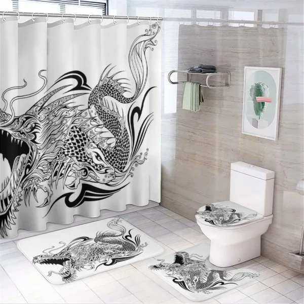 Creature Art on a shower curtain