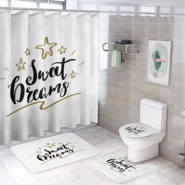 Doodle Stars Text on a shower curtain