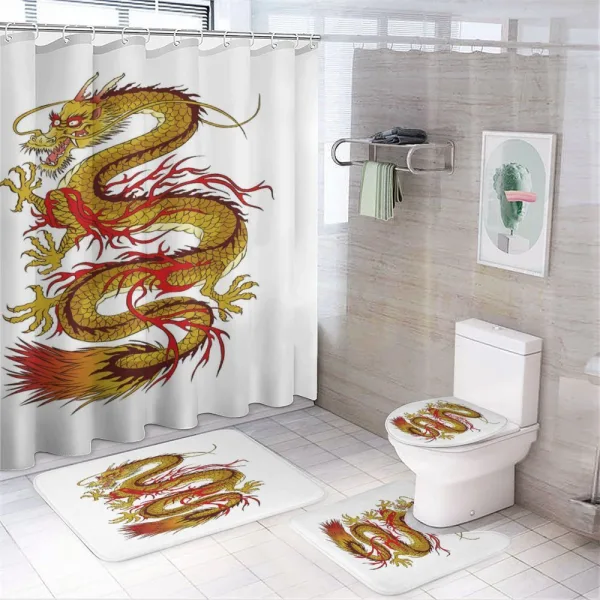 Fiery Character on a shower curtain