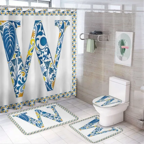Floral ABC Theme on a shower curtain