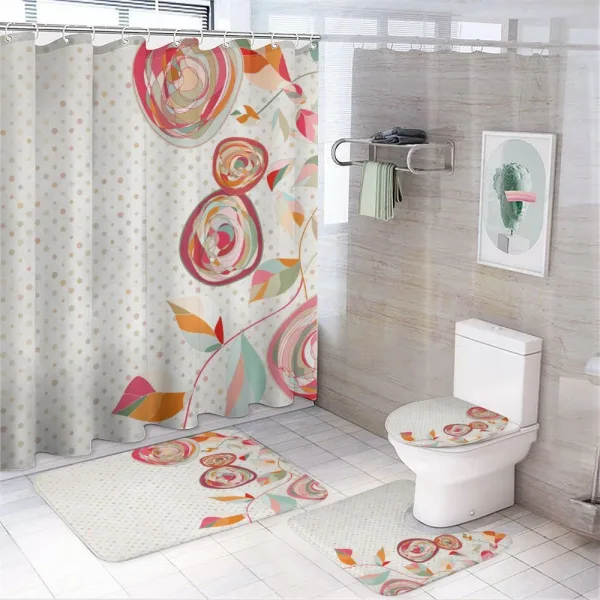 Flower Petals Buds Dots on a shower curtain