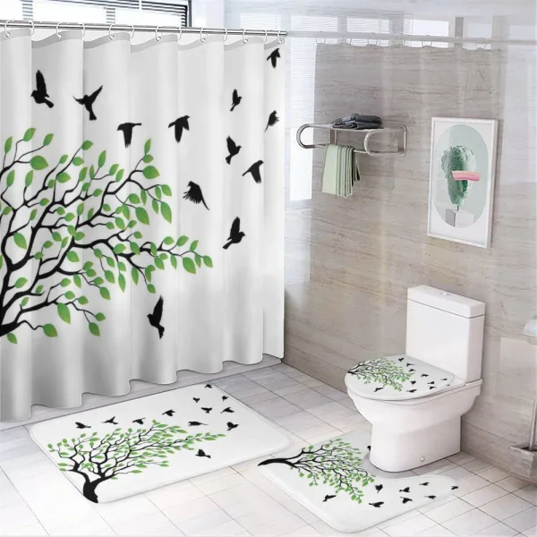 Flying Birds Spring Peace on a shower curtain