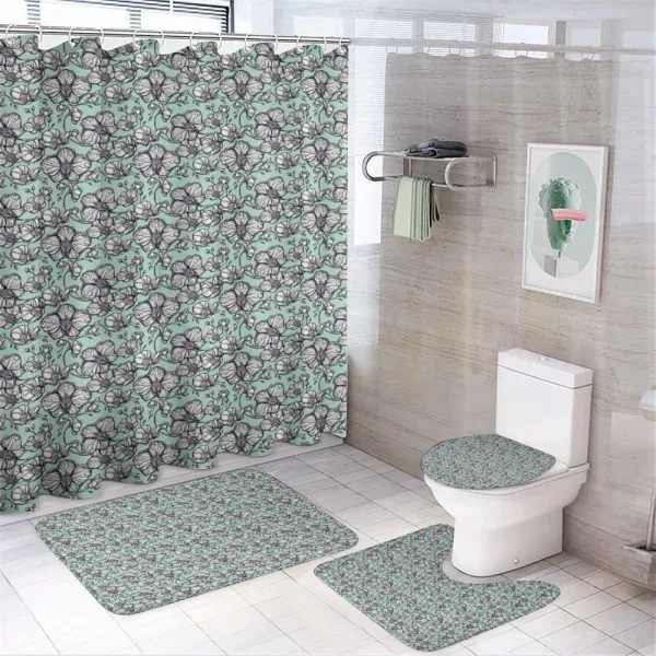 Hand Drawn Orchid Doodle on a shower curtain