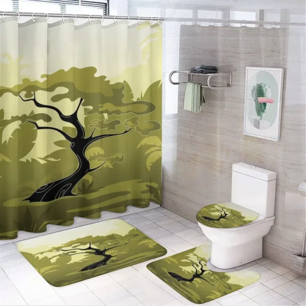 Japanese Jungle on a shower curtain