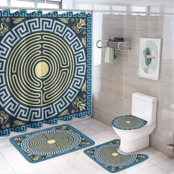 Labyrinth on a shower curtain