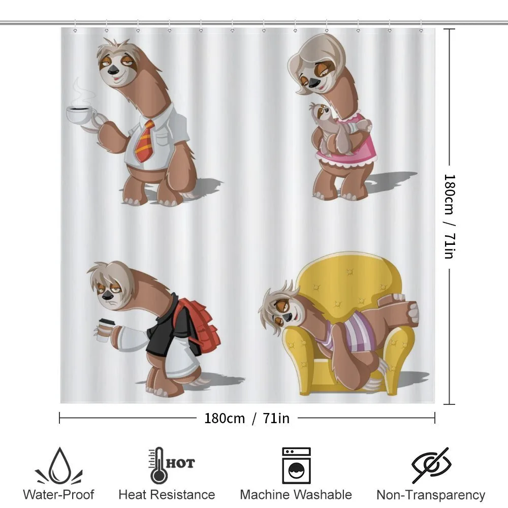 Lazy Sloth Family Cartoon — Detail 2