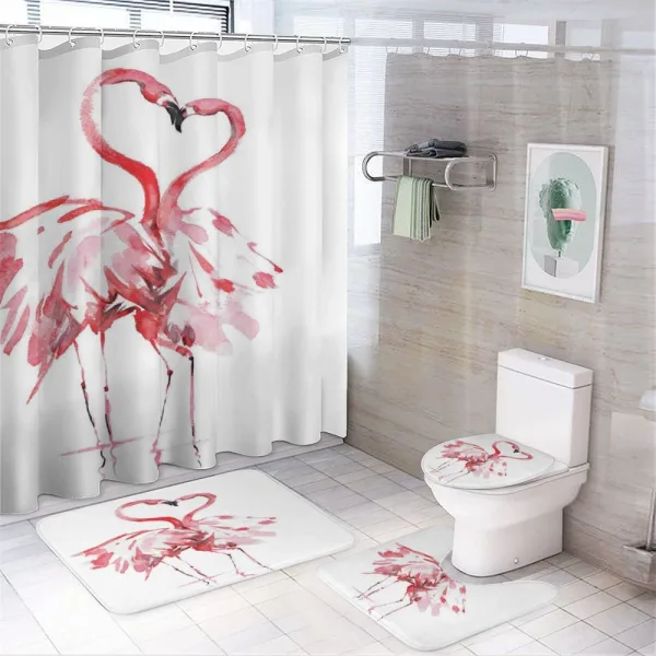 Lovers Kissing on a shower curtain
