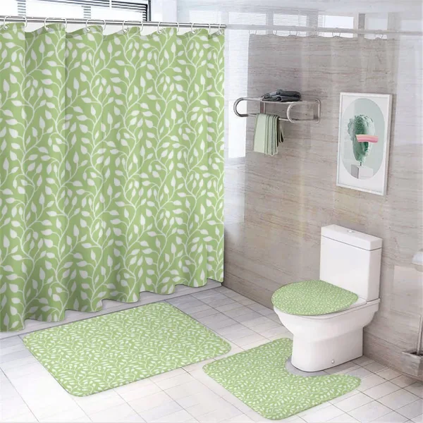 Modern Leaf Pattern on a shower curtain