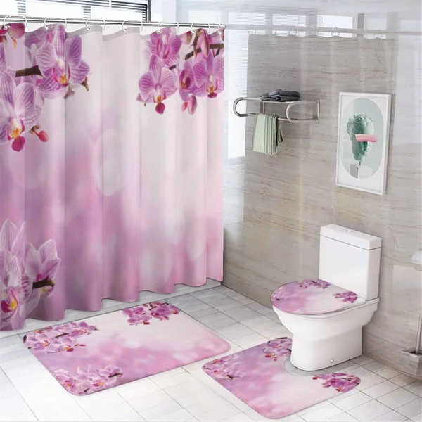 Orchid Spring Petals Spa on a shower curtain