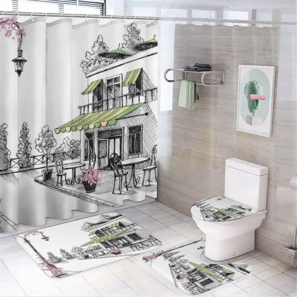 Parisian Patio on a shower curtain