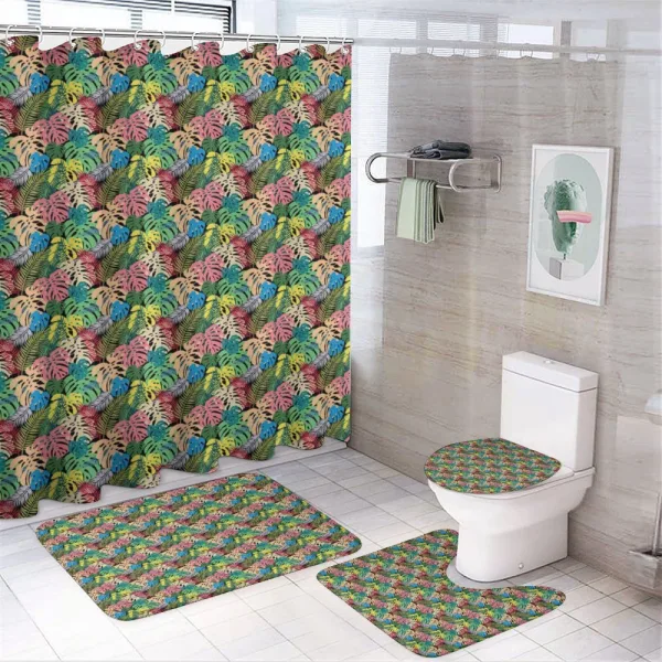 Rainbow Colored Hawaiian on a shower curtain