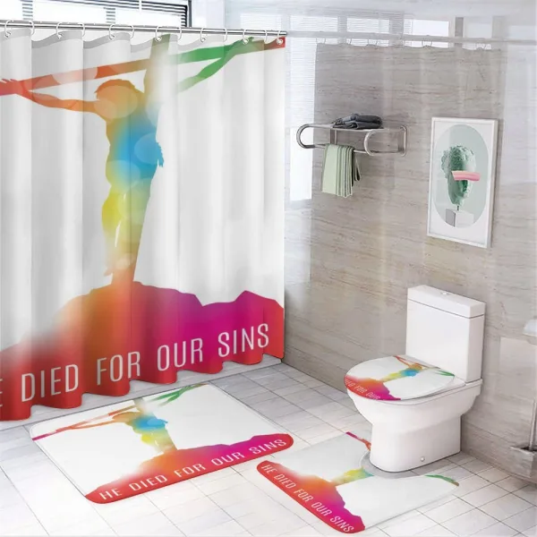 Scenery with a Message Color on a shower curtain