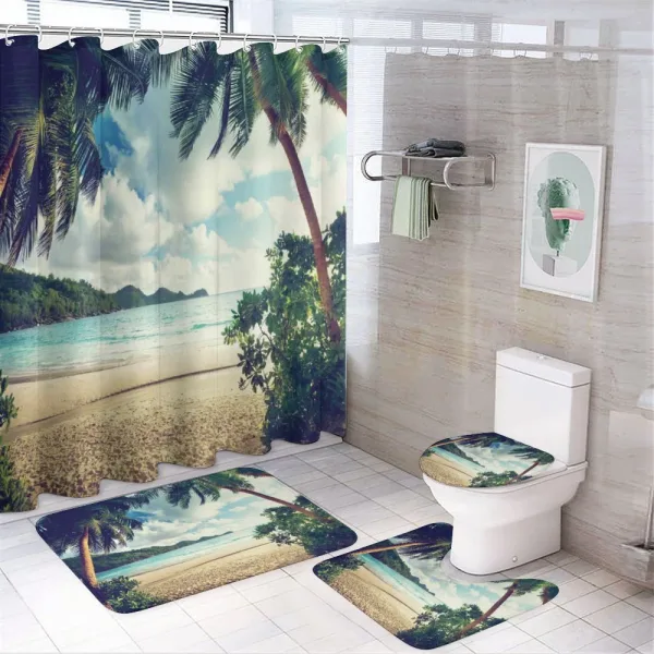 Summer Vintage Tropical on a shower curtain