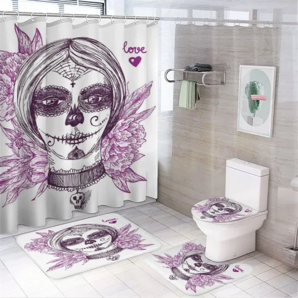 Vampire Skull Face on a shower curtain