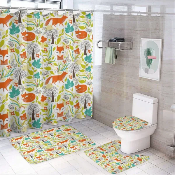 Wild Fox Wolf Flower on a shower curtain