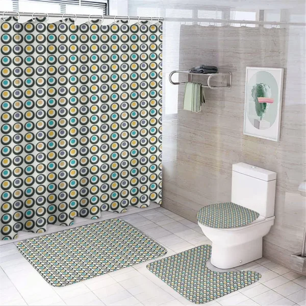 Bold Circles Polka Dots on a shower curtain
